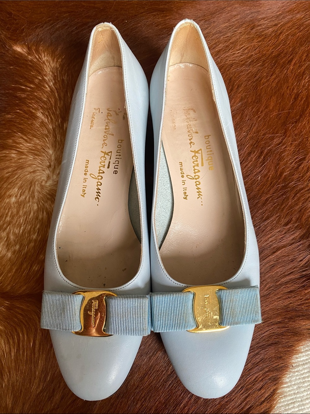 Blue Ferragamo Heels